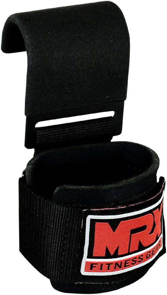 MRX BOXING & FITNESS Weight Lifting Hooks for Men & Women Thick Wrist Padding Weight Lifting Grips for Powerlifting, Shrugs, Rows & Deadlift Support