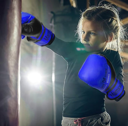 3-in-1 Boxing Gloves and Punching Mitts Set for Kids, Sports Boxing Gloves Boxing Pads with Hand Wraps, Kids Boxing Equipment Set for MMA, Karate, Muay Thai, Taekwondo