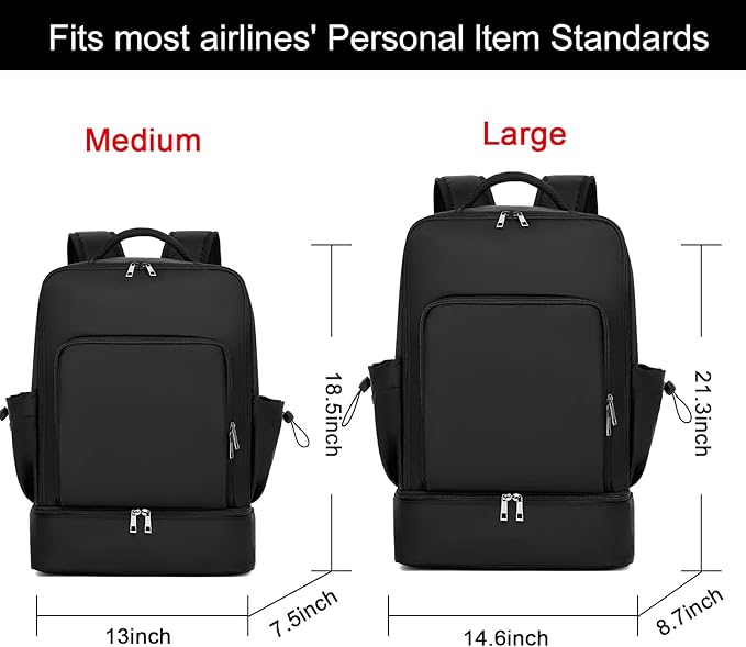 seyfocnia Gym Backpack for Men, Lightweight Sports Back pack With Shoe Compartment, Waterproof Gym Bag Workout Trainning Rucksack Casual Travel Daypack-Black