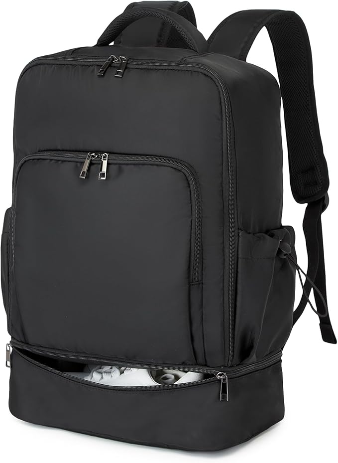 seyfocnia Gym Backpack for Men, Lightweight Sports Back pack With Shoe Compartment, Waterproof Gym Bag Large Workout Trainning Rucksack Casual Travel Daypack 21inch-Black