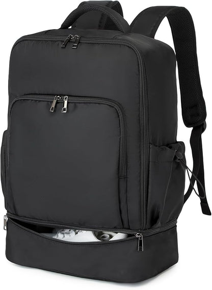 seyfocnia Gym Backpack for Men, Lightweight Sports Back pack With Shoe Compartment, Waterproof Gym Bag Workout Trainning Rucksack Casual Travel Daypack-Black