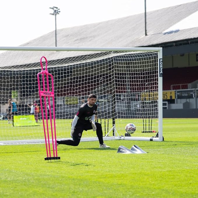 FORZA Goalkeeper Training Deflection Ramp | Durable Rubber Ball Deflector for Soccer- Ideal for GK Reactions, Reflex Training, and Shot Stopping Practice - Two Styles for Varied Training