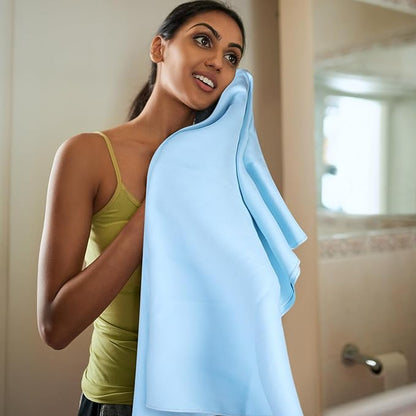 Tudomro 5 Pcs Microfiber Gym Towels Quick Dry Camping Towel for Women Men Gym Sweat Sports Towel for Yoga Tennis Running Swimming Exercise Working Out(Blue,23.6 x 47.2 '')