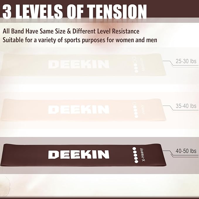 DEEKIN 30 Pcs Resistance Bands Bulk Resistance Loop Elastic Exercise Bands Exercise Equipment for Women Men Home Pilates, Fitness, Gym, Yoga