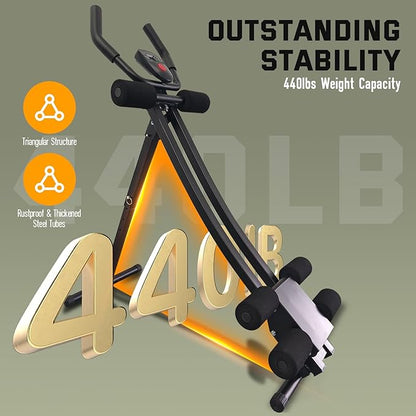 Ab Workout Equipment, Adjustable Ab Machine Full Body Workout for Home Gym, Strength Training Exercise Equipment for Body Shaping Foldable Waist Trainer Suitable for Beginner Max 440LBS