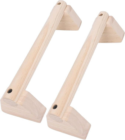 2PCS Wood Push Up Bars with Non Slip Base Pad Exercise Home Workout Equipment Wooden Parallettes Handle Stands Grip for Men Strength Training, Planks Calisthenics