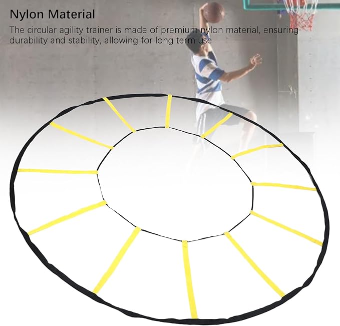 Circular Agility Ladder, 12 Rungs Nylon Speed Training Ladder, Footwork Equipment with Storage Bag for Soccer, Football, Basketball, and Fitness Training