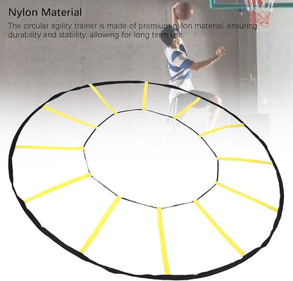 Circular Agility Ladder, 12 Rungs Nylon Speed Training Ladder, Footwork Equipment with Storage Bag for Soccer, Football, Basketball, and Fitness Training
