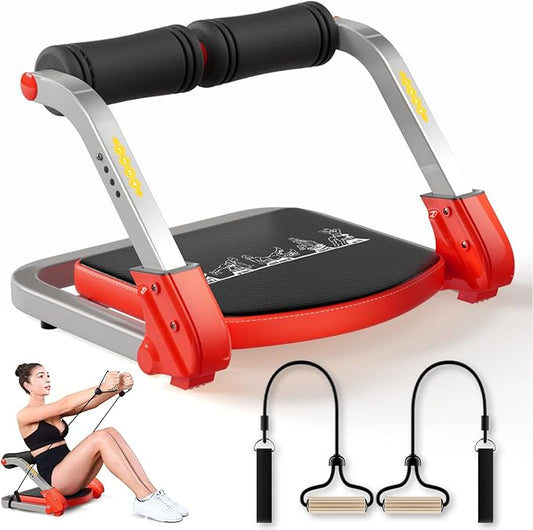 Ab Trainer/Crunch Machine, Ab Workout Equipment, 4 Adjustable Resistance, Ab Machine for Stomach Workout, 350 LBS Weight Capacity, Automatic Rebound, Ab Core Machine,Fitness Equipment for Home