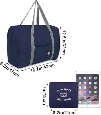 2 Pack Foldable Travel Duffel Bag, Lightweight Carry On Luggage Bag for Women and Men, Waterproof Multipurpose Sport Duffle for Sports, Gym, Vacation