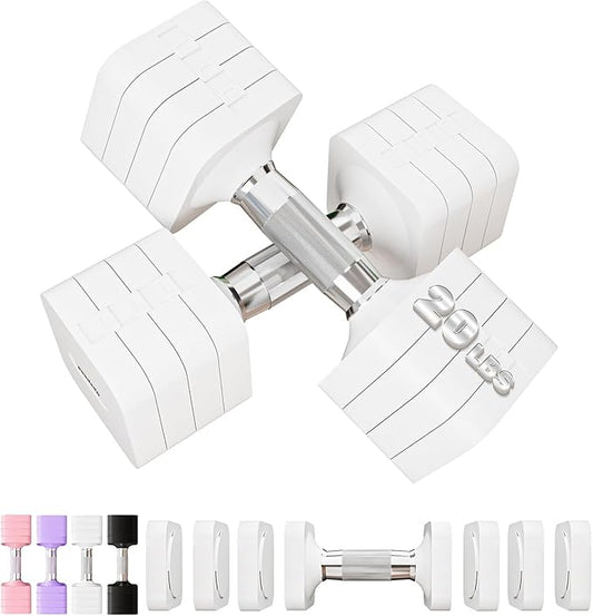 15LB 20LB 30LB 40LB 50LB Adjustable Dumbbell Set Free Weights Dumbbells Set for Women Men Hand Weights Sets Adjust Dumbbell Weight Sets for Home Gym Exercise Workout Strength Training Equipments