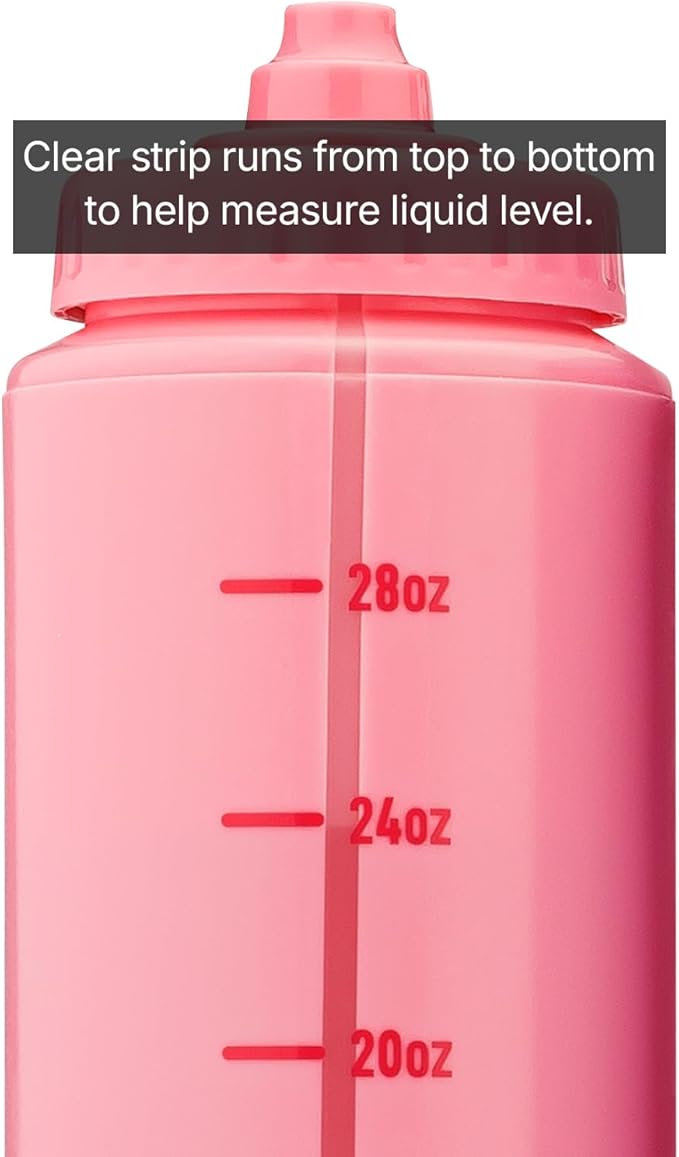 Hydra Cup Sport [4 Pack] 32 oz Squeeze Water Bottles, Fast Flow Sports Water Bottle, Bike & Cycling Water Bottle, Travel To Go, BPA Free (Bright Colors)