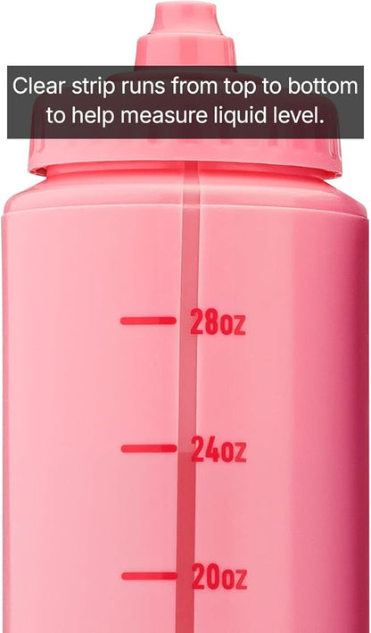 Hydra Cup Sport [4 Pack] 32 oz Squeeze Water Bottles, Fast Flow Sports Water Bottle, Bike & Cycling Water Bottle, Travel To Go, BPA Free (Bright Colors)