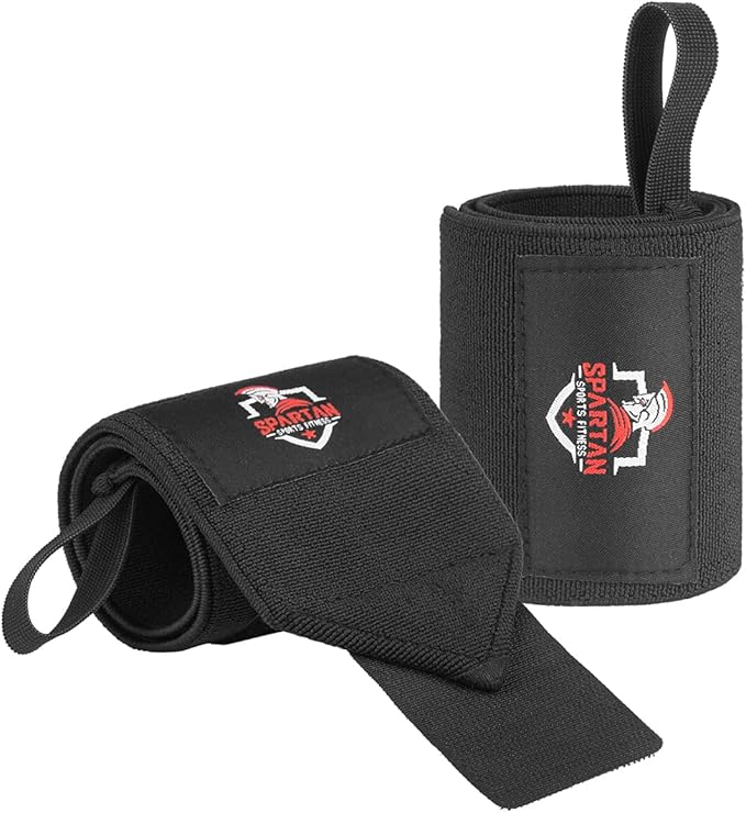 Spartan Sports Fitness Weightlifting Wrist Wraps 18" Professional Quality Wrist Support with Heavy Duty Thumb Loop - Best for Powerlifting Competition, Strength Training, Bodybuilding.