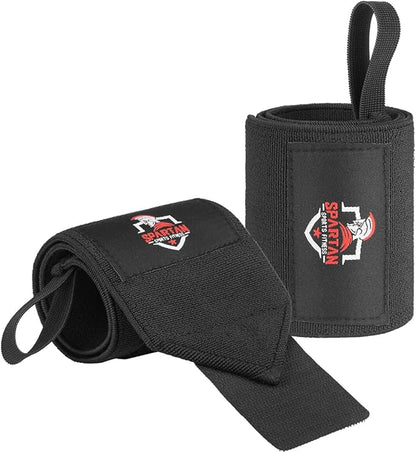 Spartan Sports Fitness Weightlifting Wrist Wraps 18" Professional Quality Wrist Support with Heavy Duty Thumb Loop - Best for Powerlifting Competition, Strength Training, Bodybuilding.