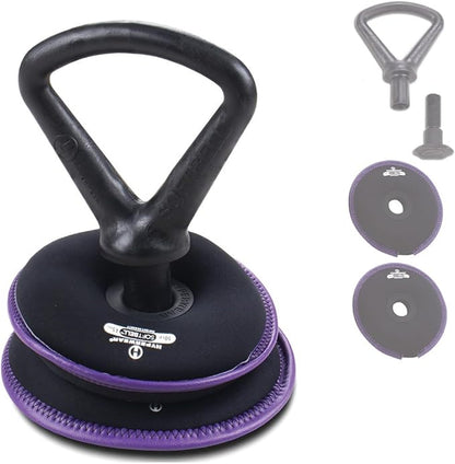 Hyperwear SoftBell Adjustable Kettlebell Set - Soft, Vinyl-Coated Weight Plates with Rubber Base - Versatile Home Gym Equipment - Compatible with SoftBell Barbell & Dumbbell