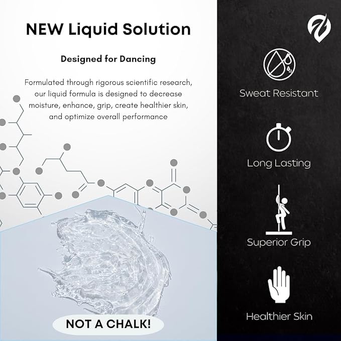 Liquid Chalk, Mess Free Gym Chalk for Weightlifting, Gymnastics, Rock Climbing, Dancing. Sweat Resistant and Long Lasting for Stronger Grip. Package May Vary.