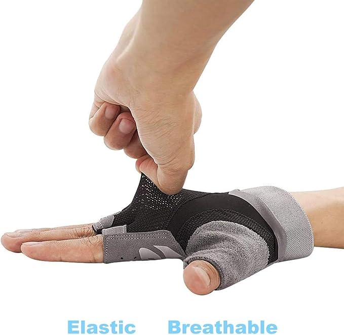 Luwint Women Fingerless Yoga Gloves, Non Slip Padded Barre Pilates Fitness Workout Training Exercise Accessories