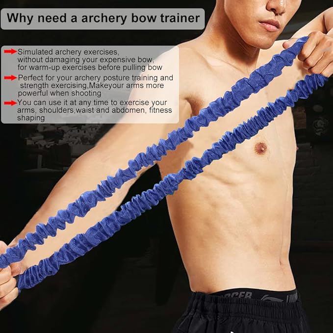 SOPOGER Archery Bow Trainer Rubber Stretch Bands 25-45 Lbs Draw Strength Training Device Aids Release Trainer Exerciser Workout Resistance Practice Equipment for Archery Bow Accessories