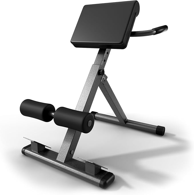 Roman Chair Hyperextension Bench – Adjustable Back Extension Machine for Glutes, Hamstrings & Lower Back – Foldable Multi-Purpose Workout Equipment for Home Gym