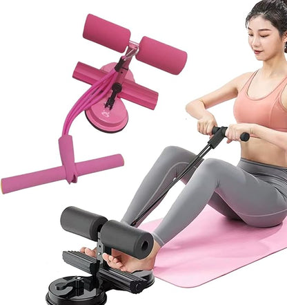 Ab Training Auxiliary Device,Portable Sit up Core Exercise Equipment,Double Suction Cups,3 Levels of Height Adjustment,Multi-functional Workout Ab Machine for Home Gym