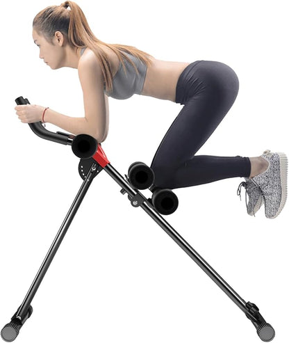Flybird Full Body Ab Workout Equipment - 5 Adjustable Heights Ab Trainer Machine, 150kg Heavy Duty Metal Frame, Foldable with LCD Monitor - Home Gym for Core Strength & Abdominal Exercise
