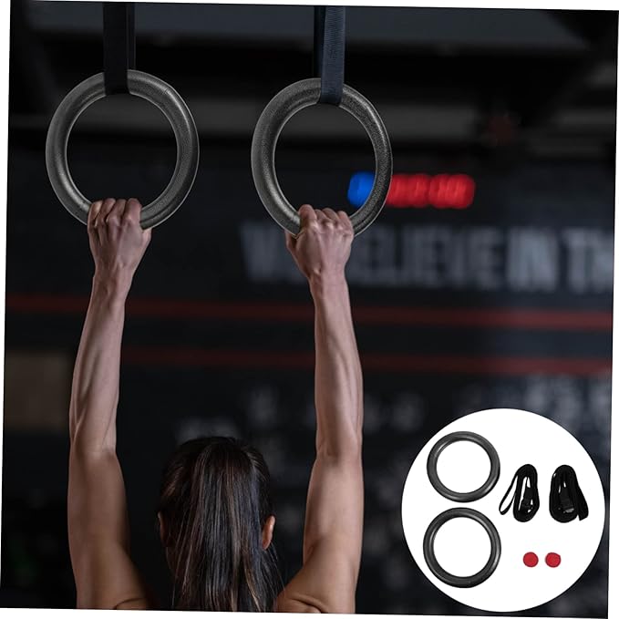 BESPORTBLE 2 Pcs Sturdy Gymnastics Rings Workout Exercise Handles for Fitness Home Gym Equipment Durable Wear-Resistant Random Color