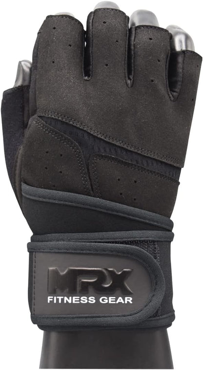 MRX Weightlifting Gloves for Men Workout Gloves Mens Wrist Support Lifting Gloves Male Gym Gloves | Workout Gym Accessories for Men Weight Lifting Fingerless Gym Exercise for Powerlifting