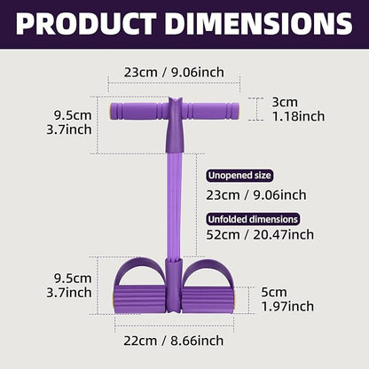 Resistance Bands with Handles 6 Tube Multifunction Tension Rope, Sit-Up Exercise Equipment with Foot Pedals and Handles，Pedal Resistance Band for Abdomen, Waist, Arm, Leg