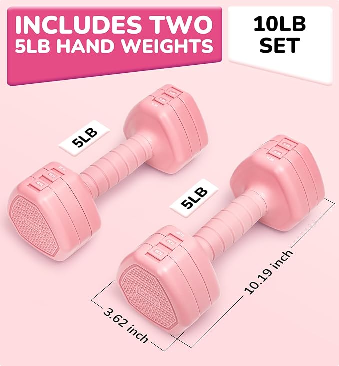 10LBS 20LBS 30LBS Dumbbells Adjustable Dumbbell Set of 2, Hand Weights for Women Men Free Weight Dumbbells Sets for Home Gym & Outdoor Exercise Workout Strength Training Equipments