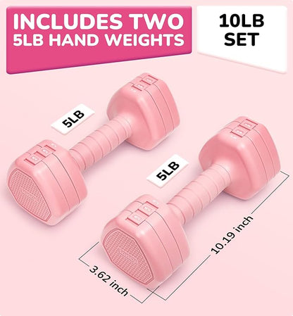 10LBS 20LBS 30LBS Dumbbells Adjustable Dumbbell Set of 2, Hand Weights for Women Men Free Weight Dumbbells Sets for Home Gym & Outdoor Exercise Workout Strength Training Equipments