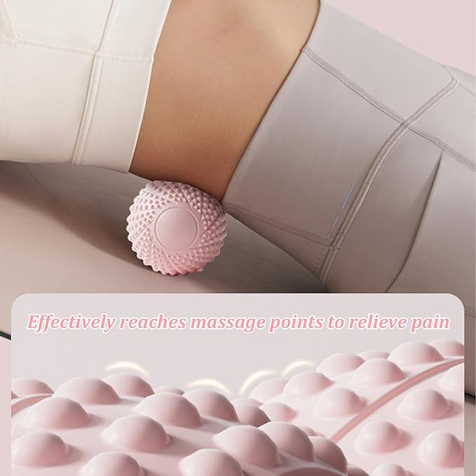 Peanut Massage Ball for Deep Tissue, Trigger Point Therapy, Myofascial Release – Double Lacrosse Foam Roller for Back, Neck, Foot, Muscle Relief, Yoga & Physical Recovery (Pink)