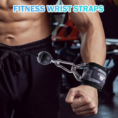Wrist Cuffs for Cable Machines – Padded & Adjustable Straps for Lateral Raises, Tricep Pushdowns & Strength Training