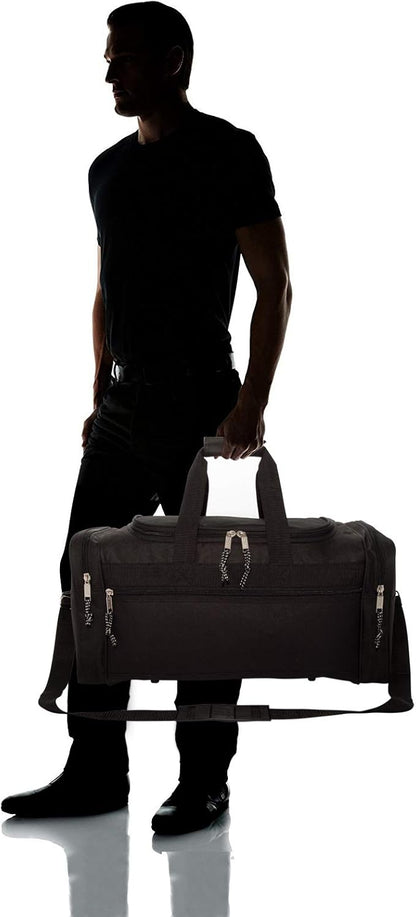 DALIX 21" Blank Sports Duffle Bag Gym Bag Travel Duffel Adjustable Strap in Black