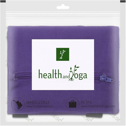 HealthAndYoga™ Yoga Sand Bags - Double Bag with Inner Waterproof Bag - Prop for Adding Weight and Support (Purple)