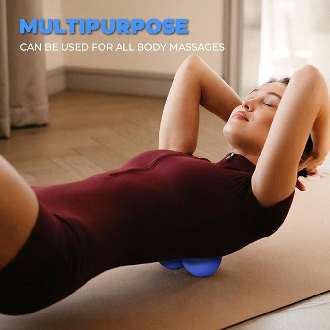 KYKJEYDD Peanut Massage Ball-Double Lacrosse Ball for Deep Tissue Massage & Myofascial Release Medium Density Trigger Point Therapy Tool for Muscle Pain Relief Neck Back Feet & Spine for Yoga