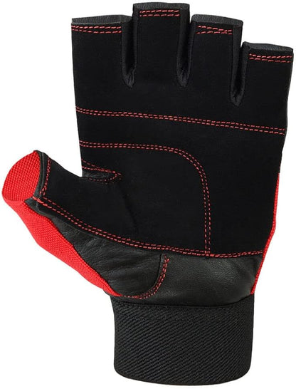 MRX Weight Lifting Gloves Gym Training Bodybuilding Fitness Powerlifting Workout Weightlifting Gloves Genuine Leather for Men & Women