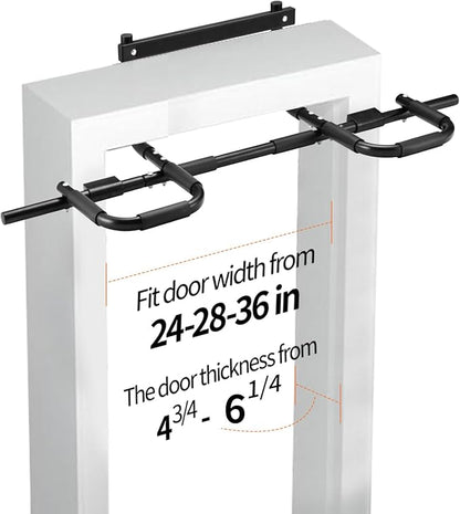 NOWAKE New Version Multi-Grip Pull up bar For Doorway,330lbs Heavy Duty 47.3 Inch Extra Width Portable Functional Ergonomic Design Door Frame Pull Up Bar With USA Patent For Home Gym Exercise