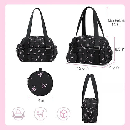 CAMTOP Mini Gym Bag for Women, Small Gym Tote Bag Puffy Quilted Sports Duffel Bag with Wet Compartment and Coin Purse Duffel Bags Dance Yoga Workout Bag for Gifts
