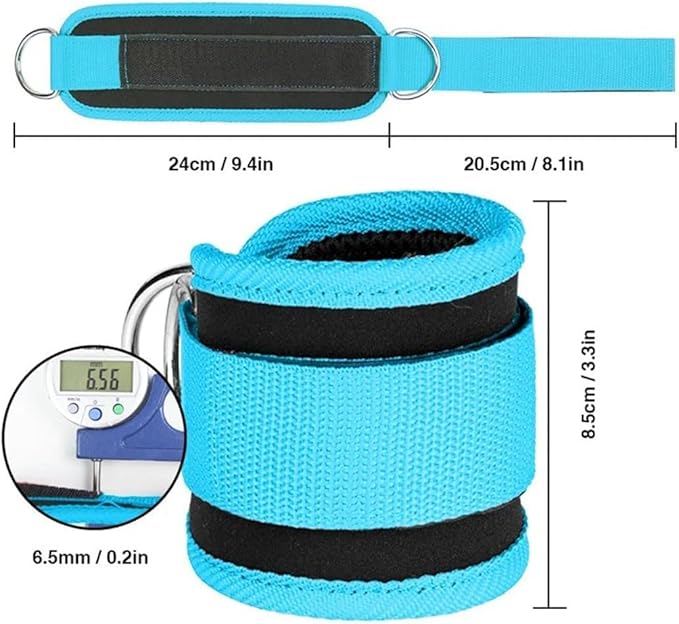 Ankle Strap Ankle Resistance Band Wrist Cuff Padded Strap Adjustable Fitness Glute Kickback D-Ring for Cable Machine Gym Foot Leg Training Brace Support 1 Pack