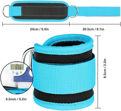 Ankle Strap Ankle Resistance Band Wrist Cuff Padded Strap Adjustable Fitness Glute Kickback D-Ring for Cable Machine Gym Foot Leg Training Brace Support 1 Pack