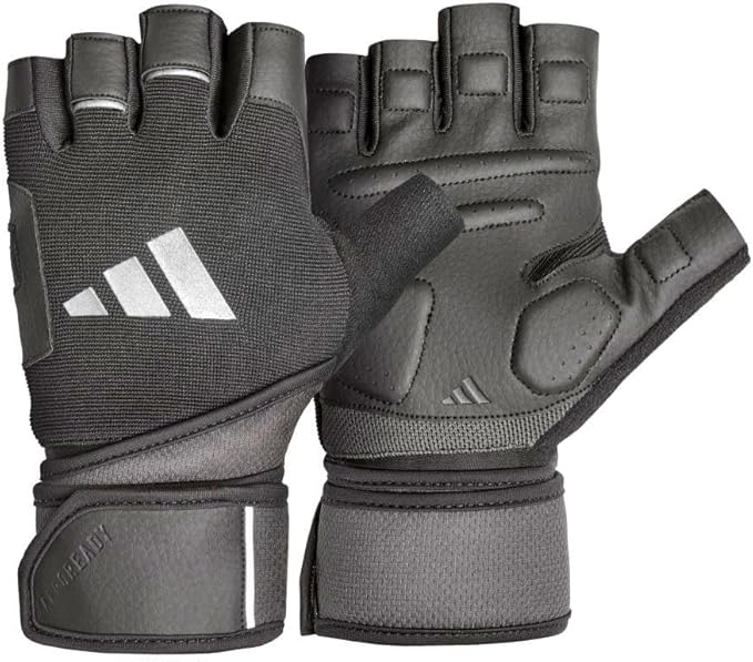 Adidas Wrist Wrap Training & Weightlifting Gloves, Fingerless Workout Gloves