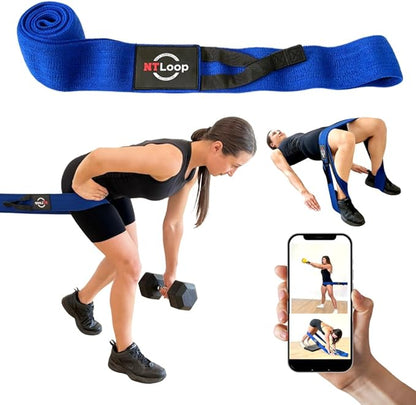 Long Fabric Resistance Band with Door Anchor - Full Body Resistance Band for Working Out and Physical Therapy - Heavy Strength Exercise Band