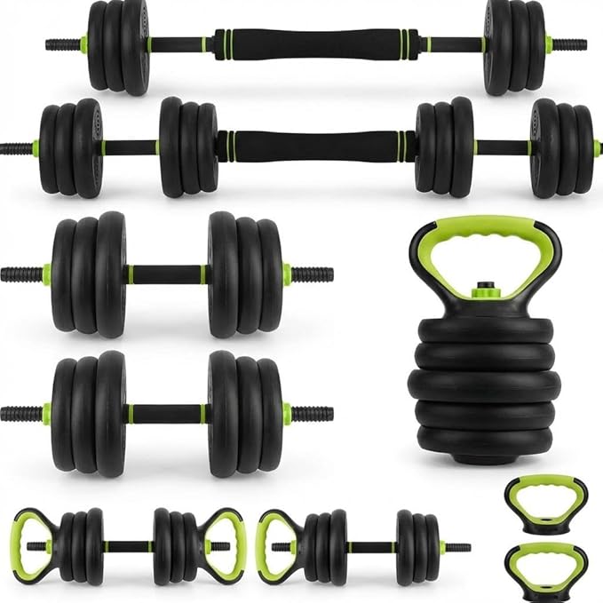 Adjustable Weight Set 44/88Lbs, 4-in-1 Dumbbell Set and Barbell Weight Set for Home Gym, Converts to Kettlebell & Push-Up Stand, Free Weights Dumbbells Set for Men & Women Full Body Workout