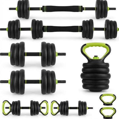 Adjustable Weight Set 44/88Lbs, 4-in-1 Dumbbell Set and Barbell Weight Set for Home Gym, Converts to Kettlebell & Push-Up Stand, Free Weights Dumbbells Set for Men & Women Full Body Workout
