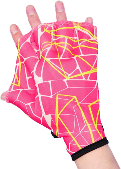 1 Pair Swimming Gloves Aquatic Fitness Water Resistance Gloves Webbed Gloves for Swimming Training Webbed Gloves Water Exercise Equipment for Pools Swim Gloves for Women