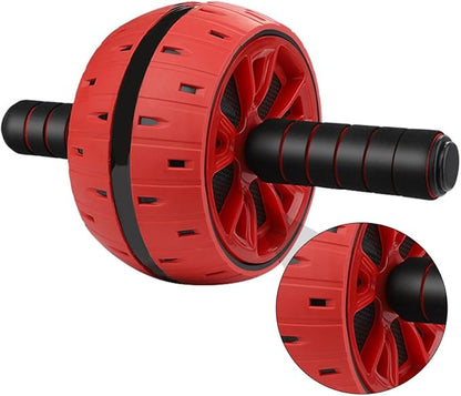 Ab Wheel Roller for Exercise with Knee Pad, Red Abdominal Muscle Trainer Wheel for Core Strength Workout and Home Fitness Training