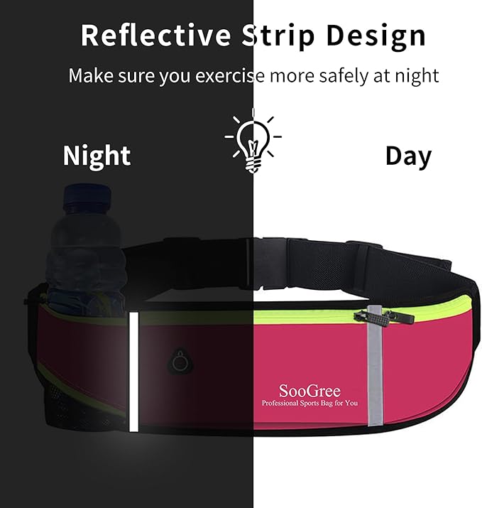Fanny Packs, Running Belt Pack, Waist Pack Bag for Men and Women, Lightweight Runners Water Bottle Belt Bag, Phone Holder Money Belt for Traveling Hiking Cycling Walking