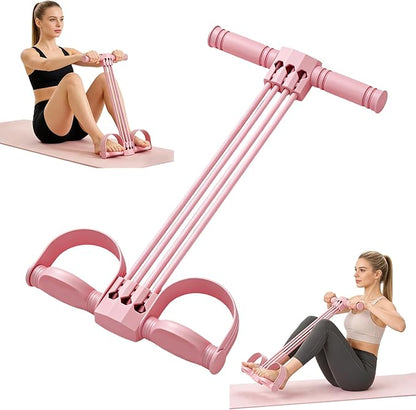 Pedal Resistance Band with Handles, 6-Tube Elastic Yoga Pedal Puller Resistance Bands, Natural Rubber Foot Pedal Resistance Bands, for Abdomen/Waist/Arm/Leg Stretching Slimming Training