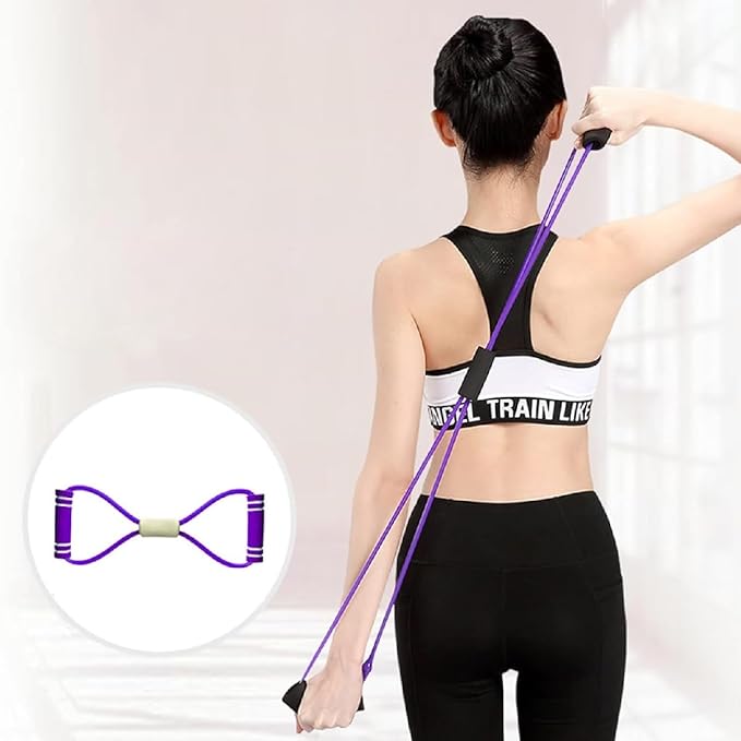 6-Tube Foot Pedal Resistance Bands with Handles | Figure 8 Resistance Band, Full Body Workout Kit for Home Gym, Strength & Toning | Portable Fitness Equipment for Legs, Arms, Core & Glutes